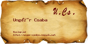 Ungár Csaba névjegykártya